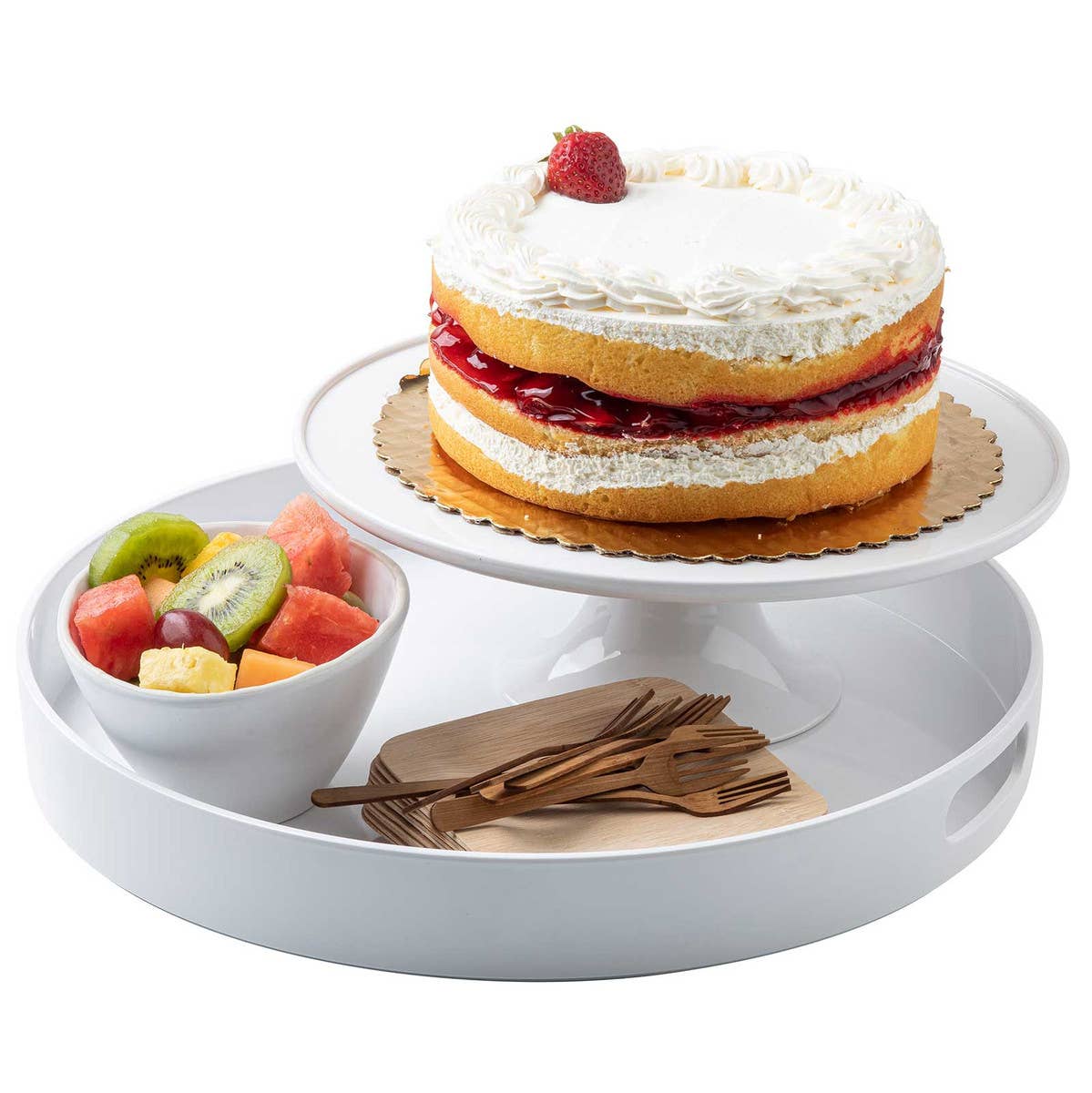 TableCraft Products Company - Wholesale Cake Stand - White Melamine Cake Stand2