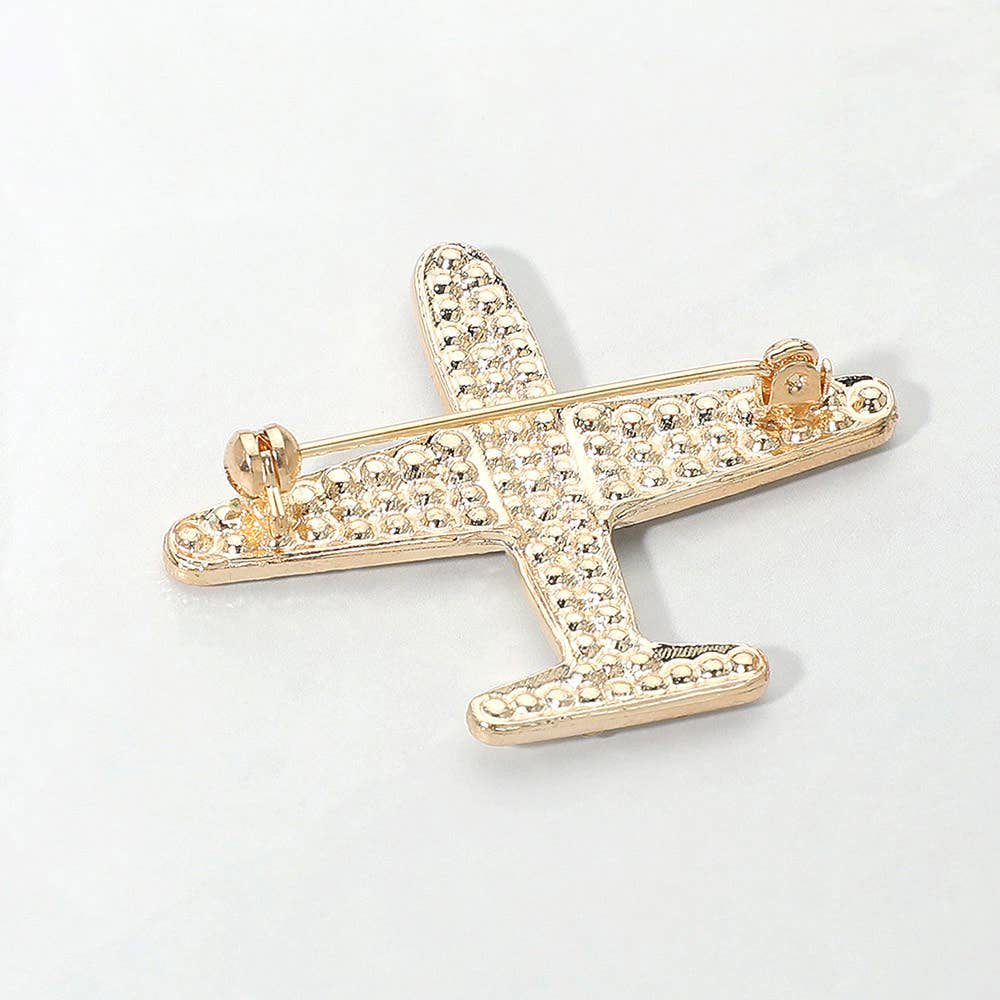 Sensibling Corp. - Wholesale Brooch - Rhinestone Embellished Airplane Pin Brooch1