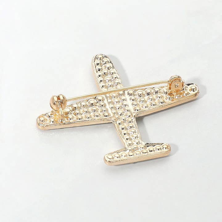 Sensibling Corp. - Wholesale Brooch - Rhinestone Embellished Airplane Pin Brooch1