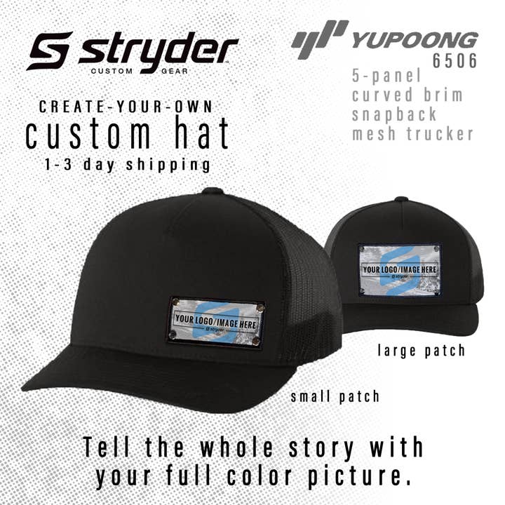 Stryder Gear - Wholesale Trucker Hat - Unisex - Colorado Mountain Sunset Green and Purple on P6006-CHR Hat