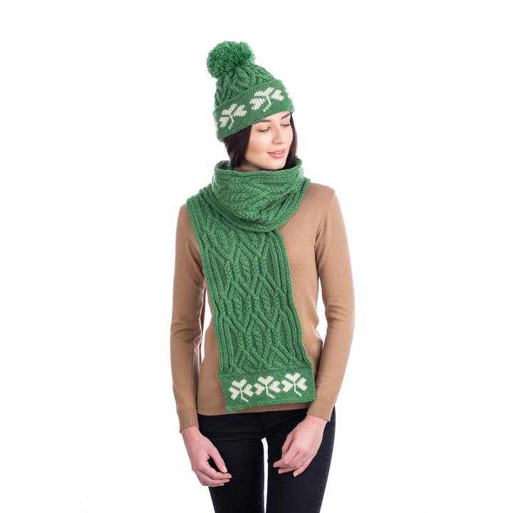 Saol - Wholesale Beanie - Women's - Green Shamrock Wool Hat2