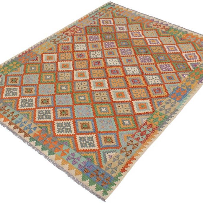 Rustik turkisk kilim Margarit handvävd ullmatta - 5'9'' x 7'9'' för wholesale av Arshs Fine Rugs