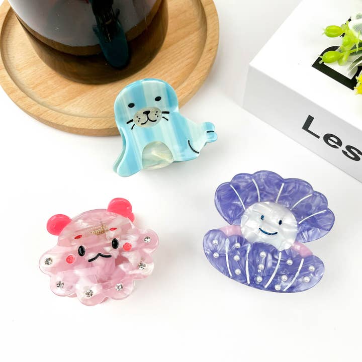 Medium Ocean Animal Hair Clip, Seal Claw Clip for wholesale by TheDivaSoap