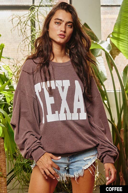 BUCKETLIST INC - Wholesale Graphic Sweatshirt - Women's - T1770 -'Texas' Comfy Graphic Sweatshirt, Gameday4