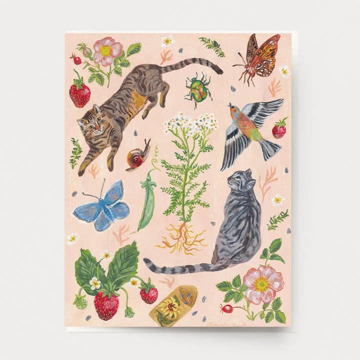 Cat Garden Card for wholesale by Ingrid Press