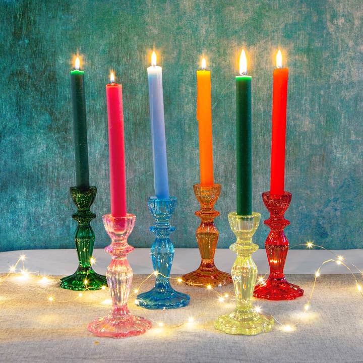 Talking Tables USA - Wholesale Candle Holder - Dark Green Glass Candle Holder | Mothers Day Gifts |