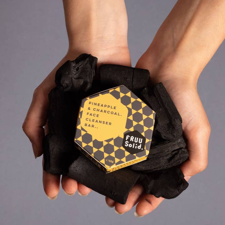 FRUU Pineapple & Charcoal. Face Cleanser Bar.. for wholesale by FRUU Cosmetics