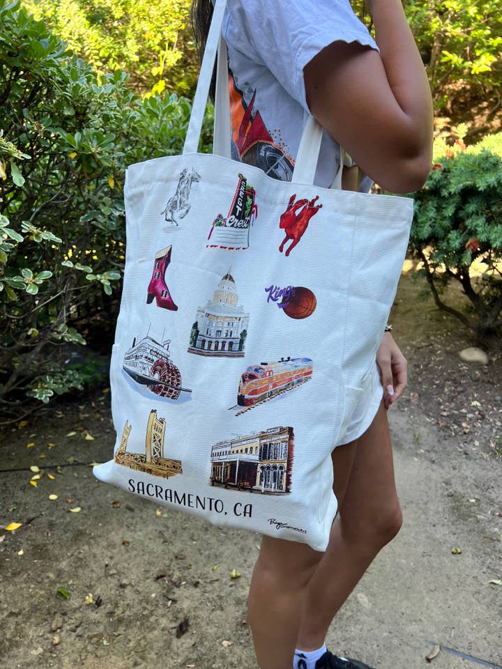 Borsa in tela preferita di Sacramento per la vendita all'ingrosso da parte di PriyaOriginalsArt