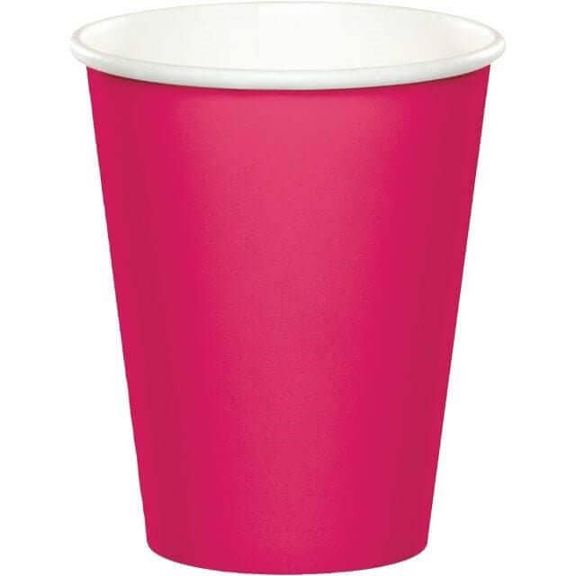 Party Expo, LLC - Wholesale Disposable Cup - 9oz Hot Magenta Paper Cups (8ct)0