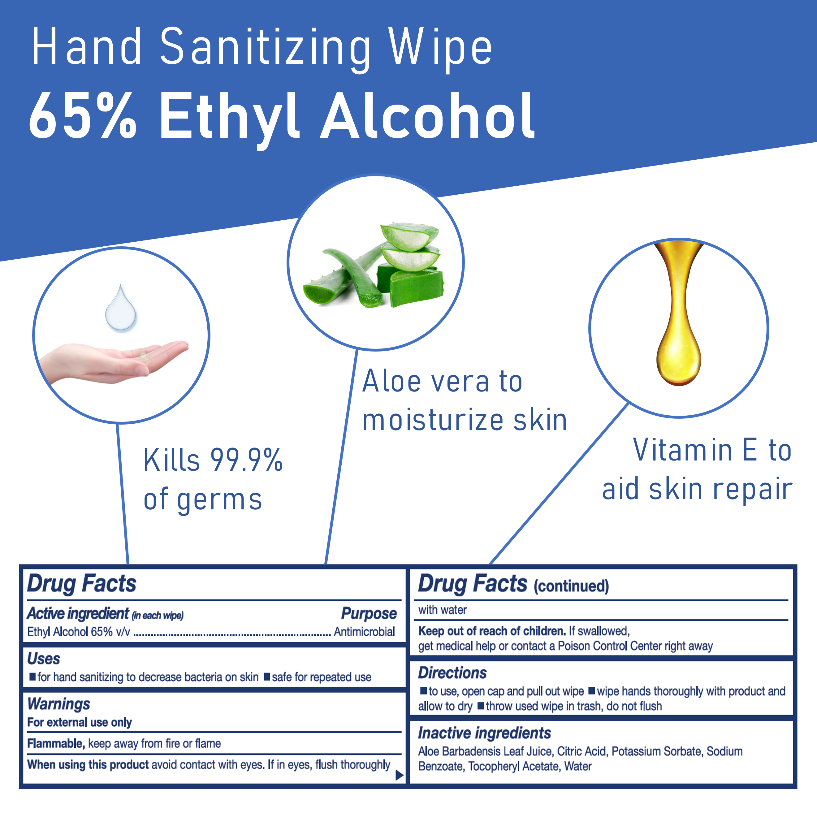 LA Fresh - Wholesale Hand Sanitizer - Hero Wipes 65% Alcohol Hand Wipes Individual Wrapped6