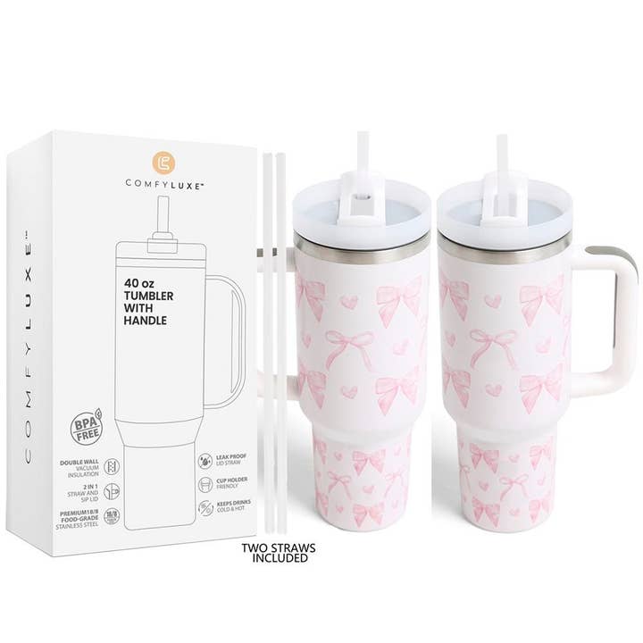 Pink Irene Wholesale - Wholesale Insulated Mug/Tumbler - 40 oz TUMBLER W/HANDLE DOUBLE WALL STAINLESS STEEL