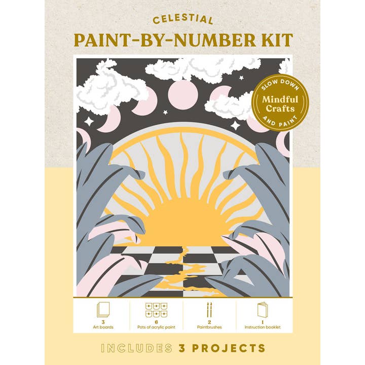 Chronicle Books - Wholesale Paint Set - Mindful Crafts: Celestial Paint-by-Number Kit