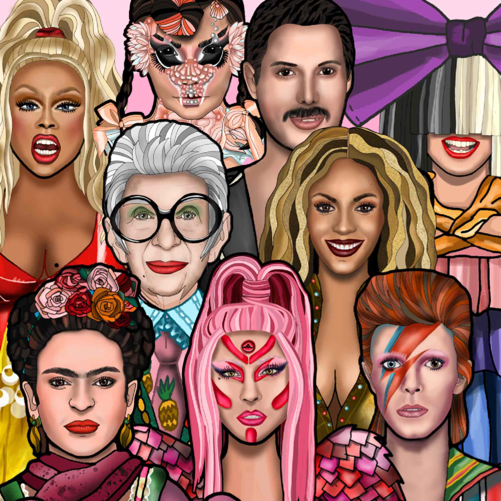 THE PAPER IDOLL – wholesale Magnet – Music Legends - a mix of five posable fridge magnets5