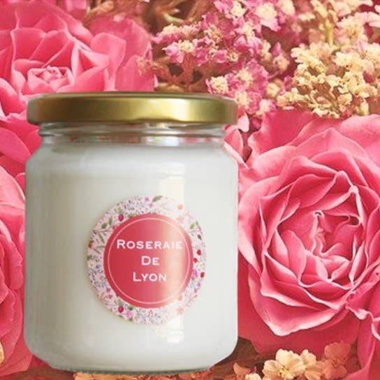 Roséraie de Lyon 150g Candle (Pink) for wholesale by La Fabrique Des Lutins