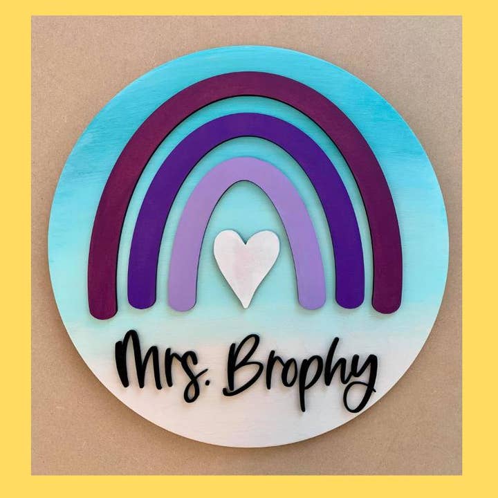 Personalized Boho Heart and Rainbow Sign DIY Craft Kit for wholesale by Denton Cove