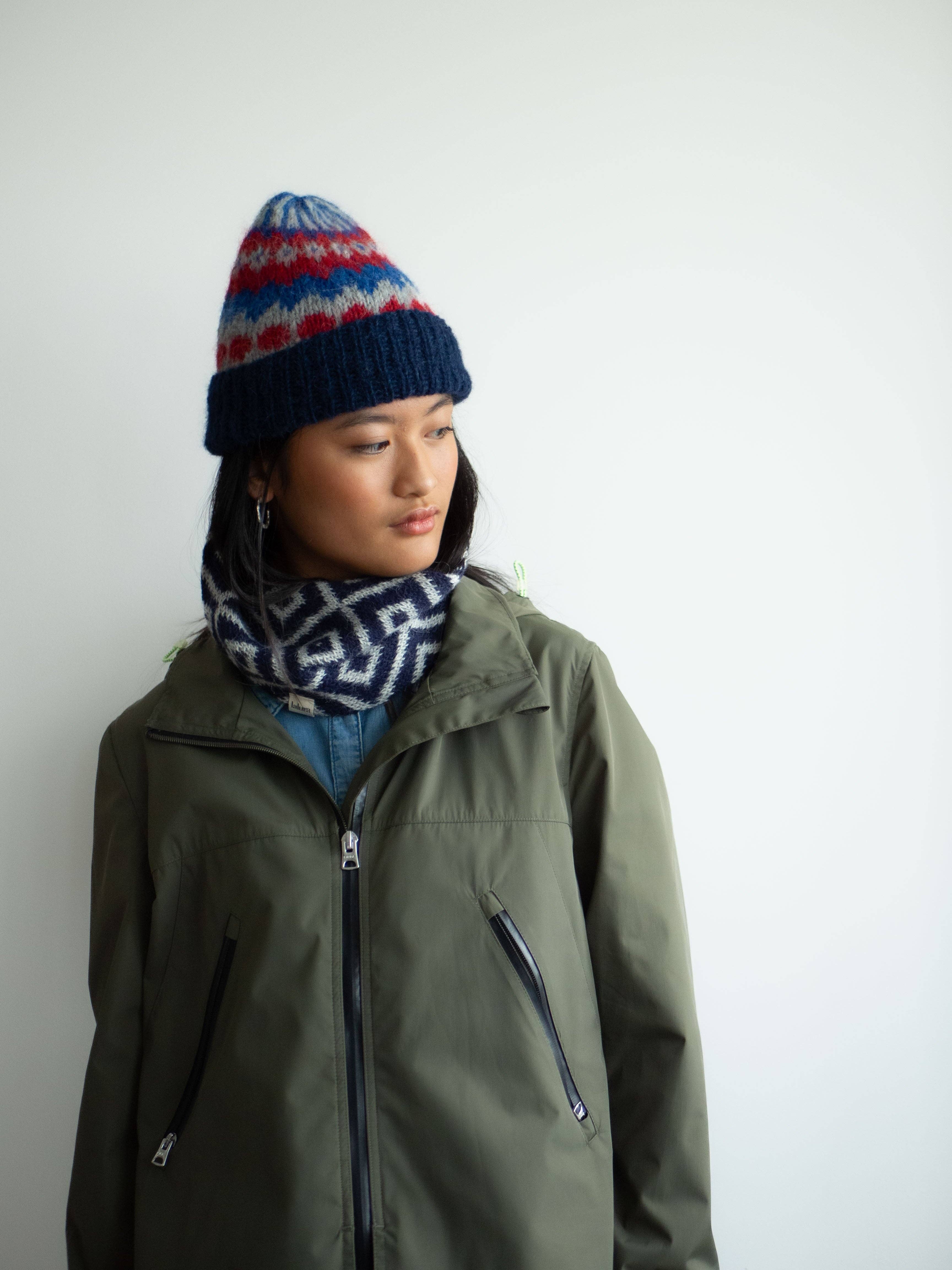 Lalura - Vendita all'ingrosso Sciarpa - Donna - Collo tessere blu quadri5