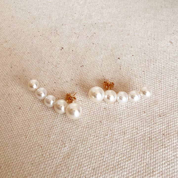 GoldFi - Venta al por mayor Pendientes ear jacket - Escalador de orejas con perla rellena de oro de 181