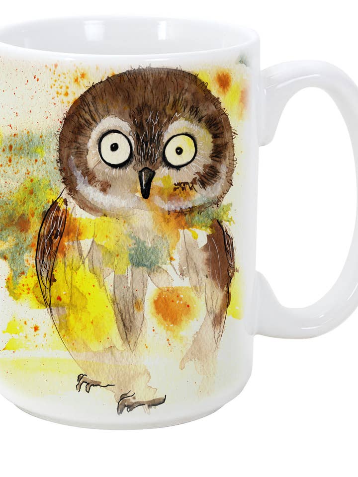 15oz Art Mug - Owl - Cute Bird for wholesale by Oladesign