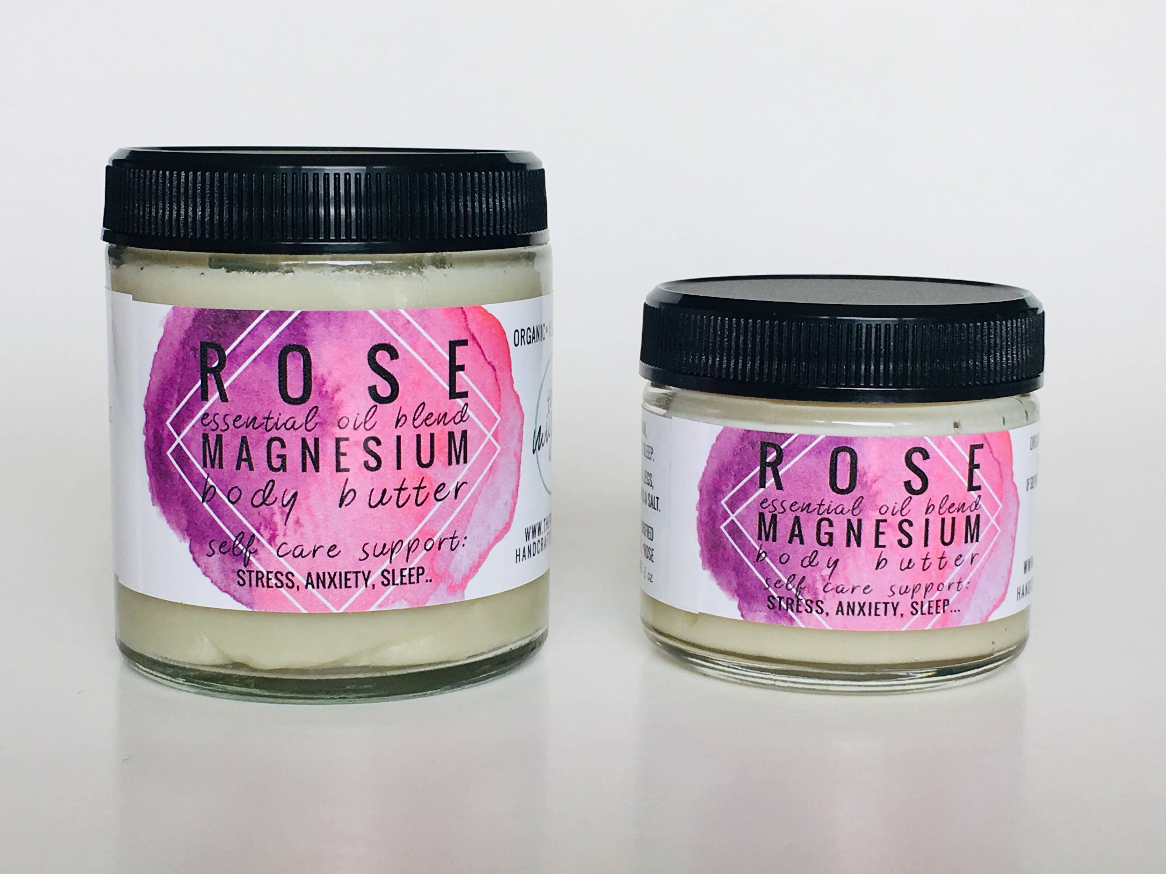 The Mighty XO - Wholesale Body Balm/Butter - Rose Magnesium Body Butter - Self Care and Sleep Support1