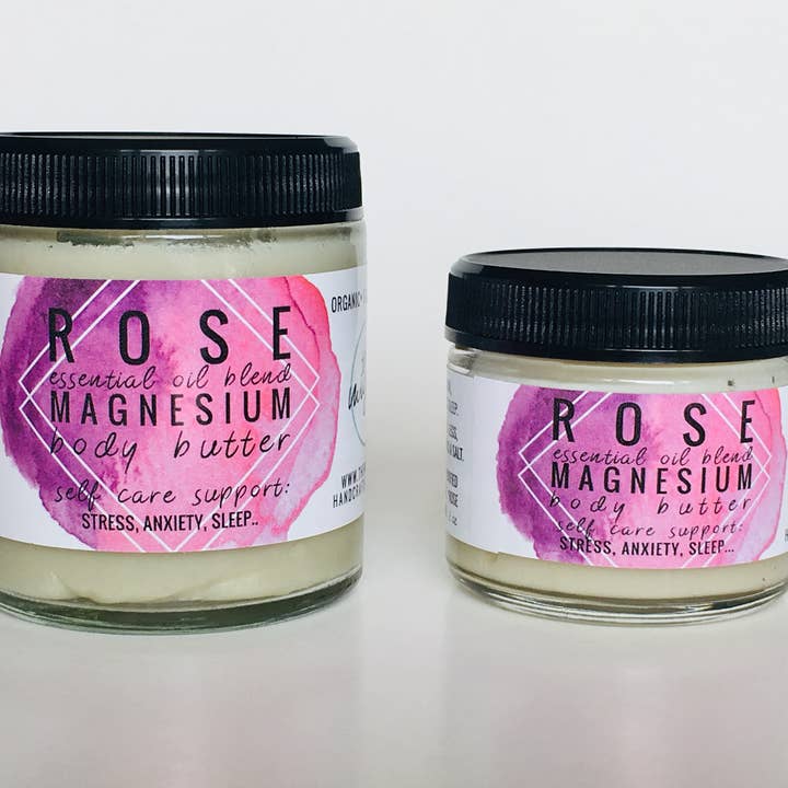 The Mighty XO - Wholesale Body Balm/Butter - Rose Magnesium Body Butter - Self Care and Sleep Support1