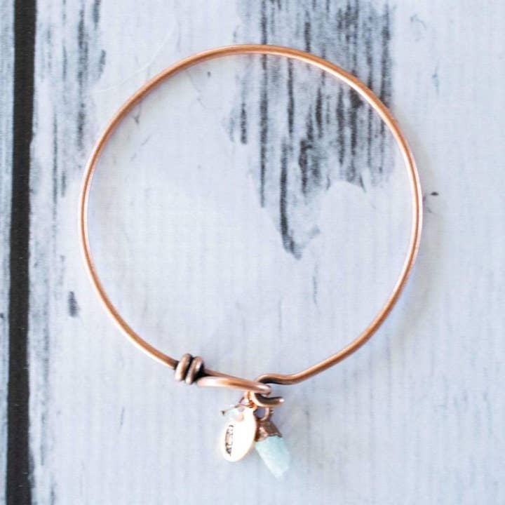 Bracelet jonc en cristal aigue-marine pour la vente par HAWKHOUSE