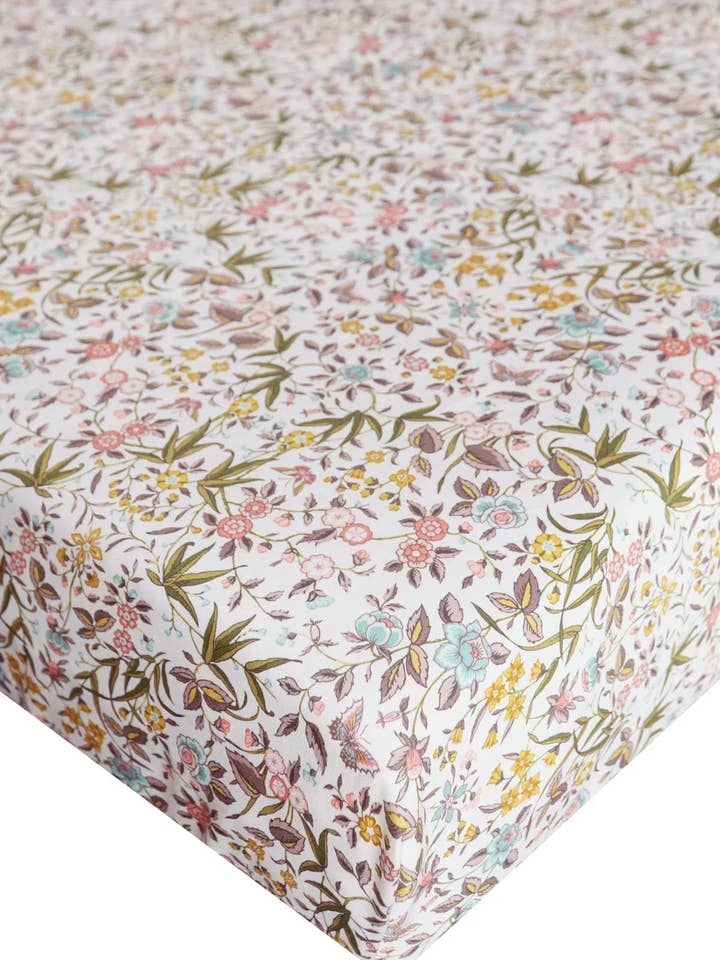 Fitted Sheet made with Liberty Fabric TAPESTRY for wholesale by Coco & Wolf