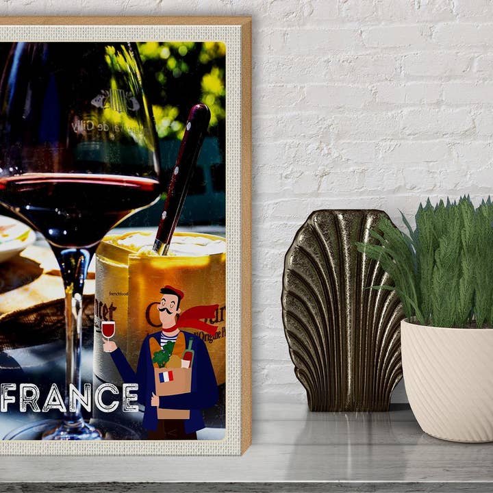 Femer - Wholesale Sign - Travel wooden sign 30x40cm France Camembert cheese2