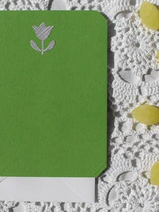 Eco Chic Clover Green Recycled Tulip Stationery for wholesale by Sugar Shop Vintage & Paperie