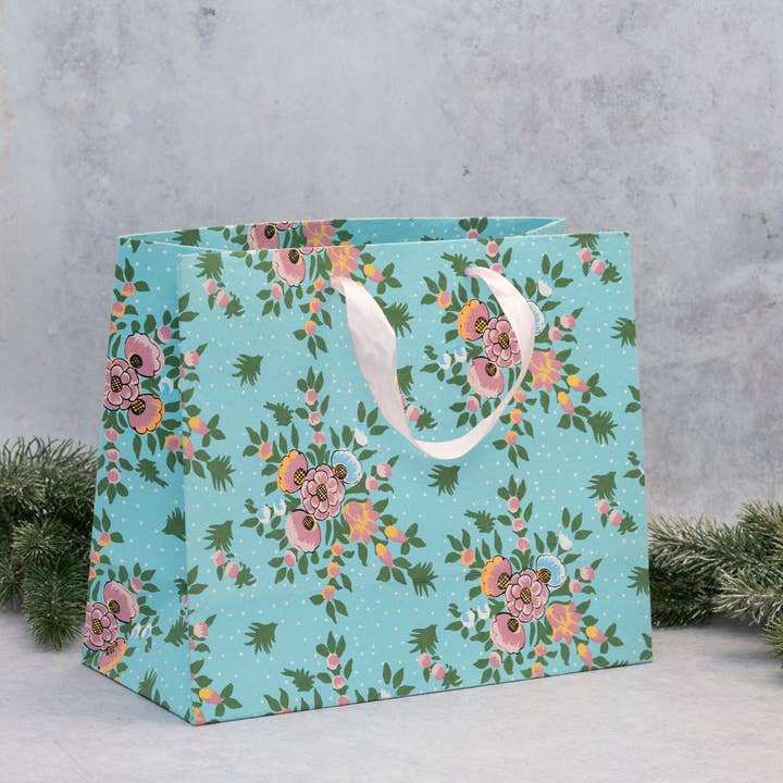 Blue Indian Gift Bag - Medium for wholesale by Arthur Cameron