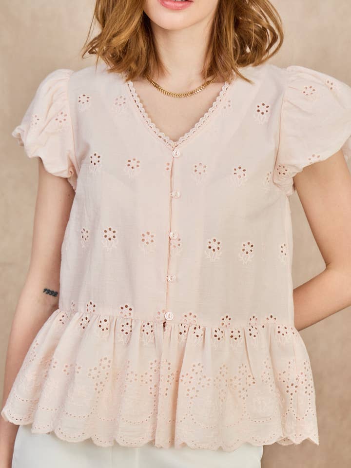 LULUMARY - Wholesale Button Down Shirt - Women's - Embroidered shirt CH36410