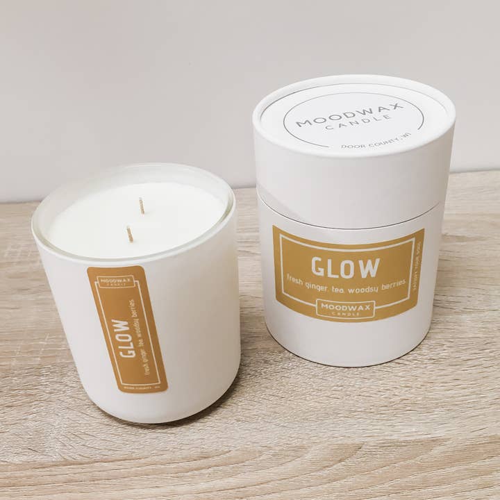 GLOW - Matte White Glass Vessel for wholesale by Moodwax Candle