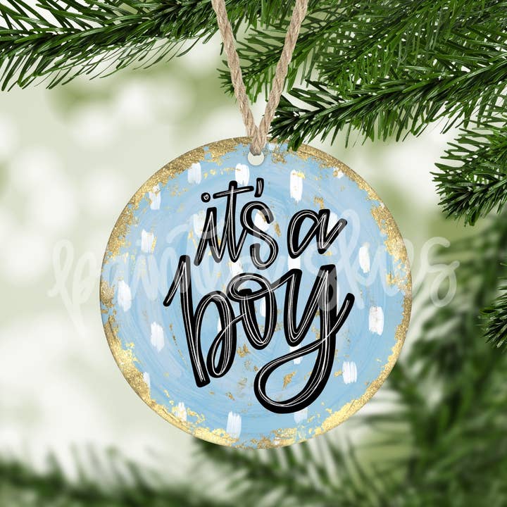 Painted Skies - Wholesale Ornament - It’s A Boy Gender Announcement Christmas Ornament