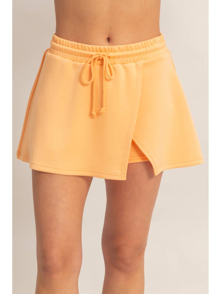 Wrap Front Elastic Waist Skort for wholesale by HYFVE