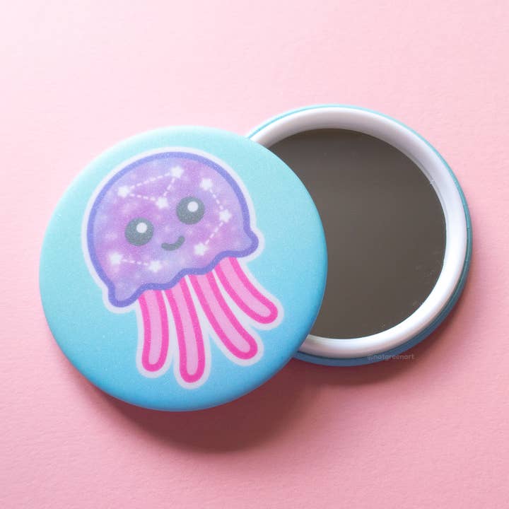 NatGreenArt - Wholesale Compact Mirror - Galaxy Jellyfish Sparkly Pocket Mirror0