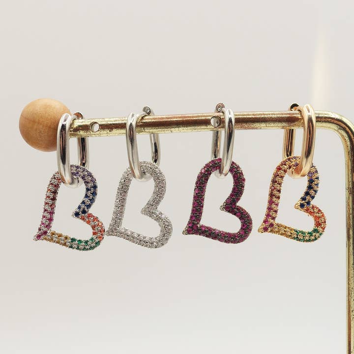 ADELE HEART ~ PAIO Orecchini con pendente in Cubic Zirconia for wholesale by Daemon srls