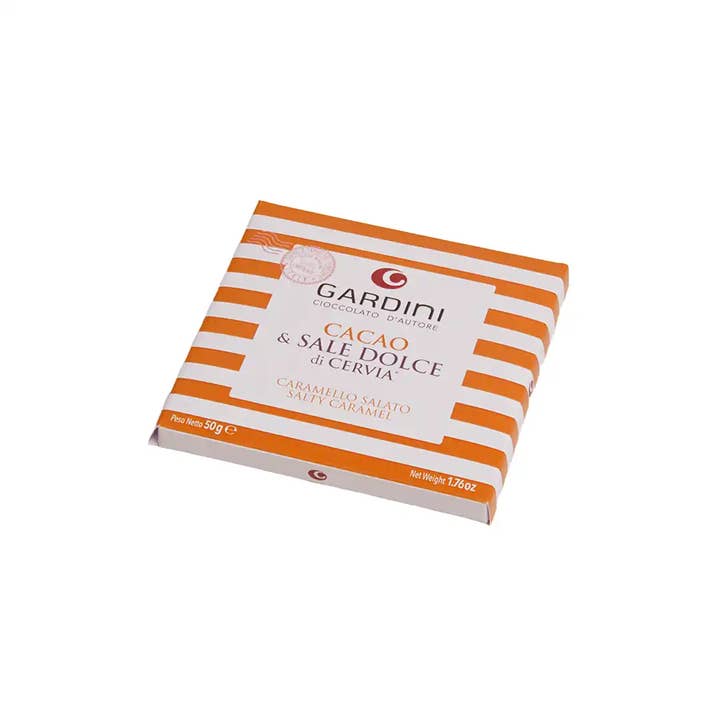 Chokolade med sødt salt fra Cervia og saltet karamel 50g for engroshandel hos Tea soul