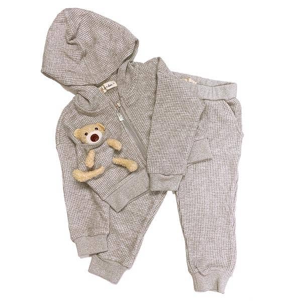 A30 14173 Teddy Gevoerde Jas + Joggingpak Set (2 Kleuren) voor wholesale door Doe a Dear