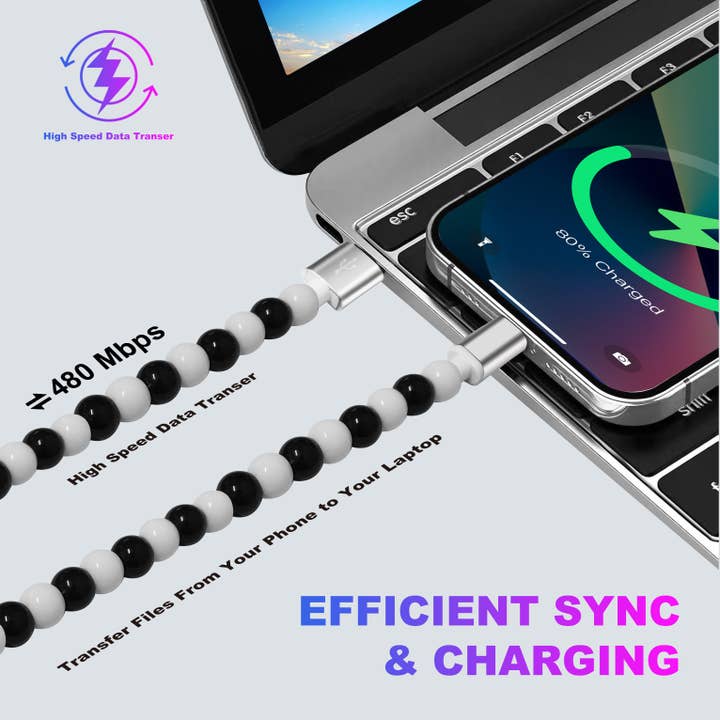 LAX Gadgets - Wholesale Charging cable - Tech Mod Beads Iphone Cable – Style Meets Function-Retail2
