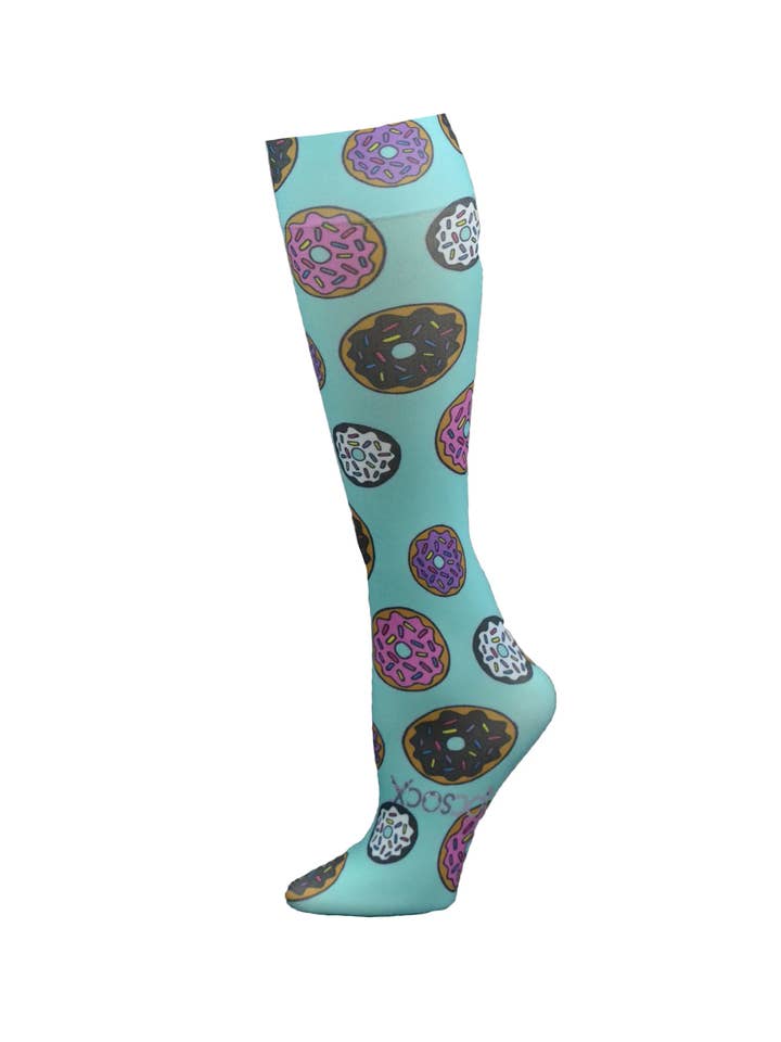 Turquoise Donut Athletic Socks for wholesale by Hocsocx, Inc.