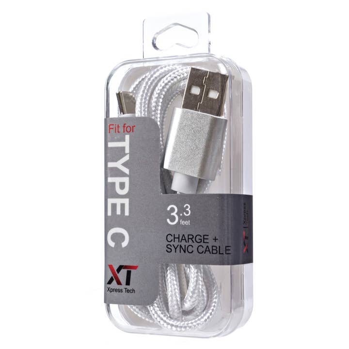 Xpress Tech Cell Accessories XT - Wholesale Charging Cable - Xpress Tech 462 Type-C USB tp USB-A Charge Cable - Silver