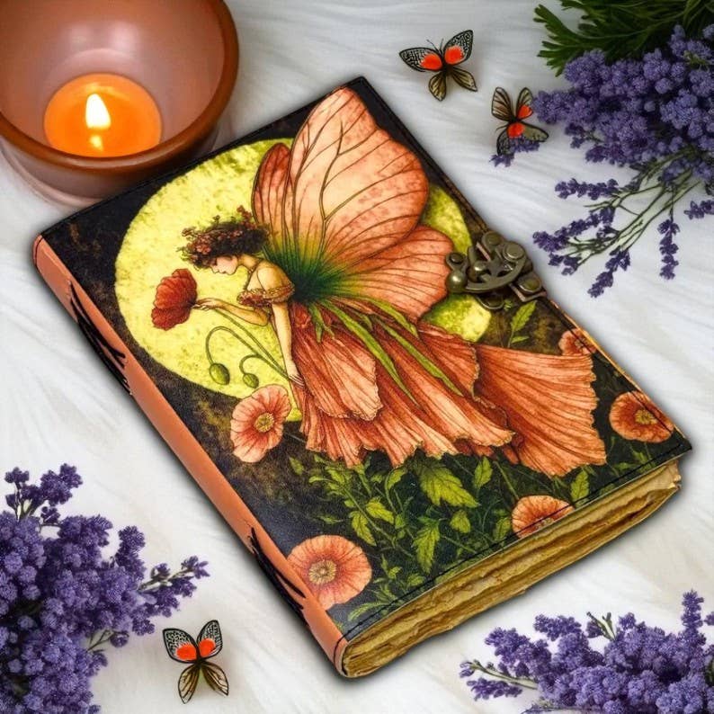 Leatherooze - Wholesale Journal/Diary - Fairy Leather Journal-Vintage SpellbooK2