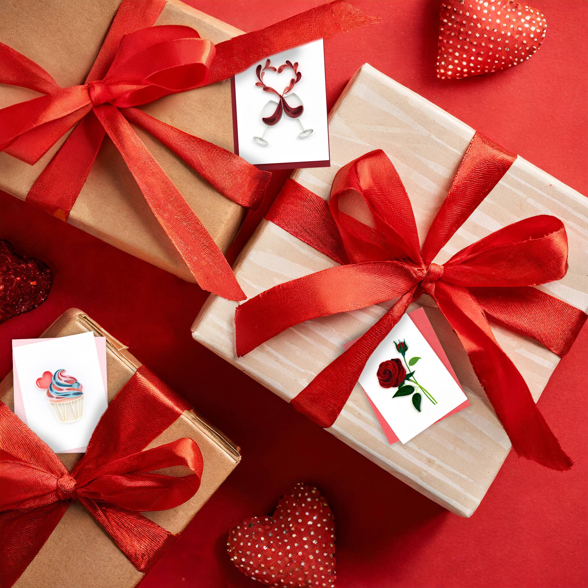 Quilling Card – wholesale Everyday greeting card – Rose Gift Enclosure Mini Card2