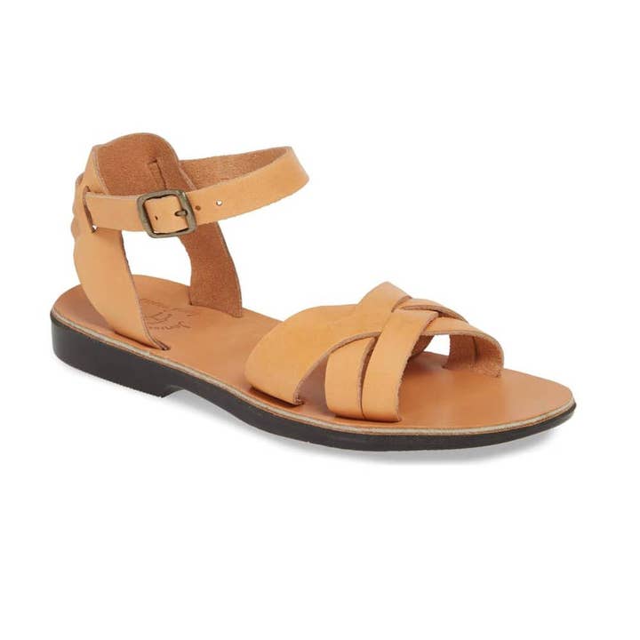 Chloe - Verstellbare Leder-Sandale | Tan für den Großhandel von Jerusalem Sandals