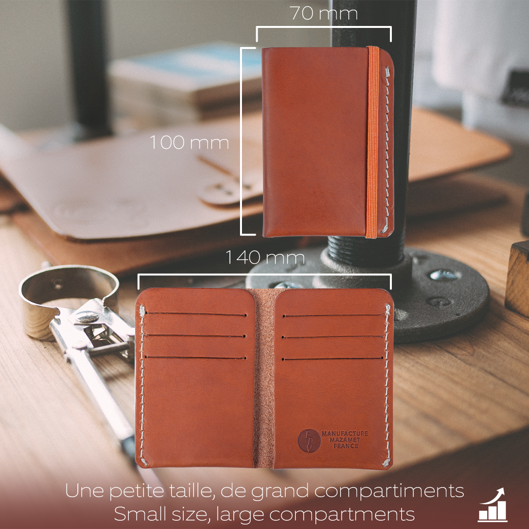 Cognac leather card holder for wholesale on Faire5