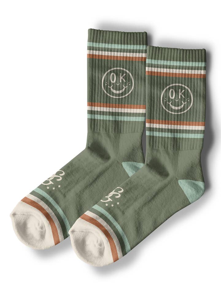 Meias Bordadas com Sorriso A-OK por atacado de Shop Good