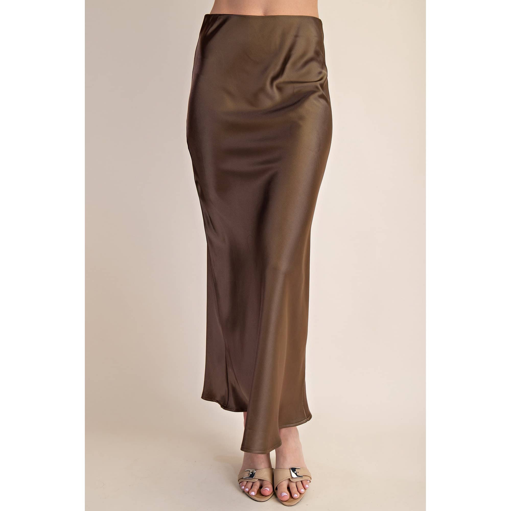 STYLE USA - Wholesale Skirt - Women's - Midi Satin Skirt0