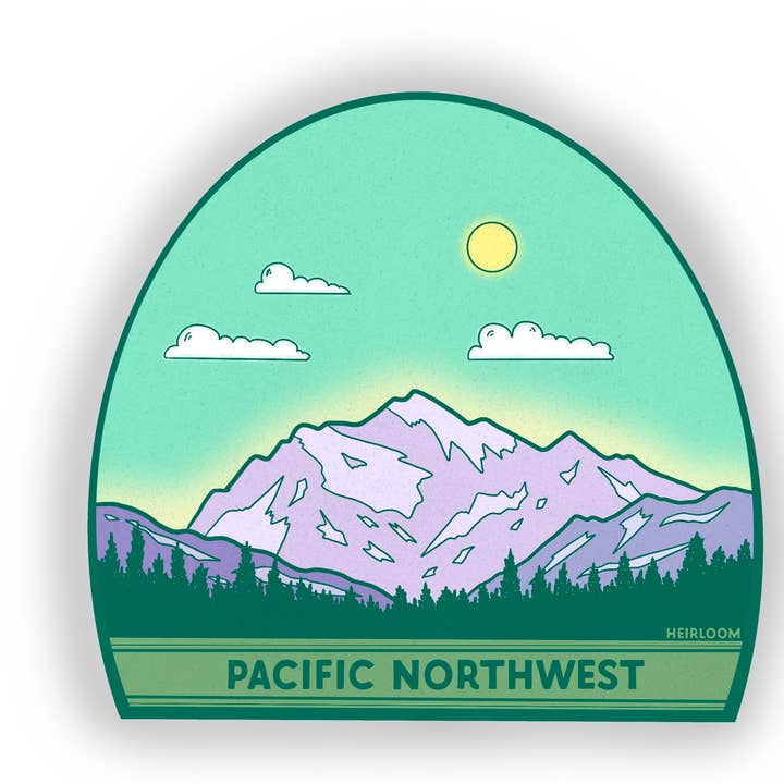 Autocollant « Pacific Northwest Mountain » - Mont Shuksan pour la vente par Heirloom Design Co.