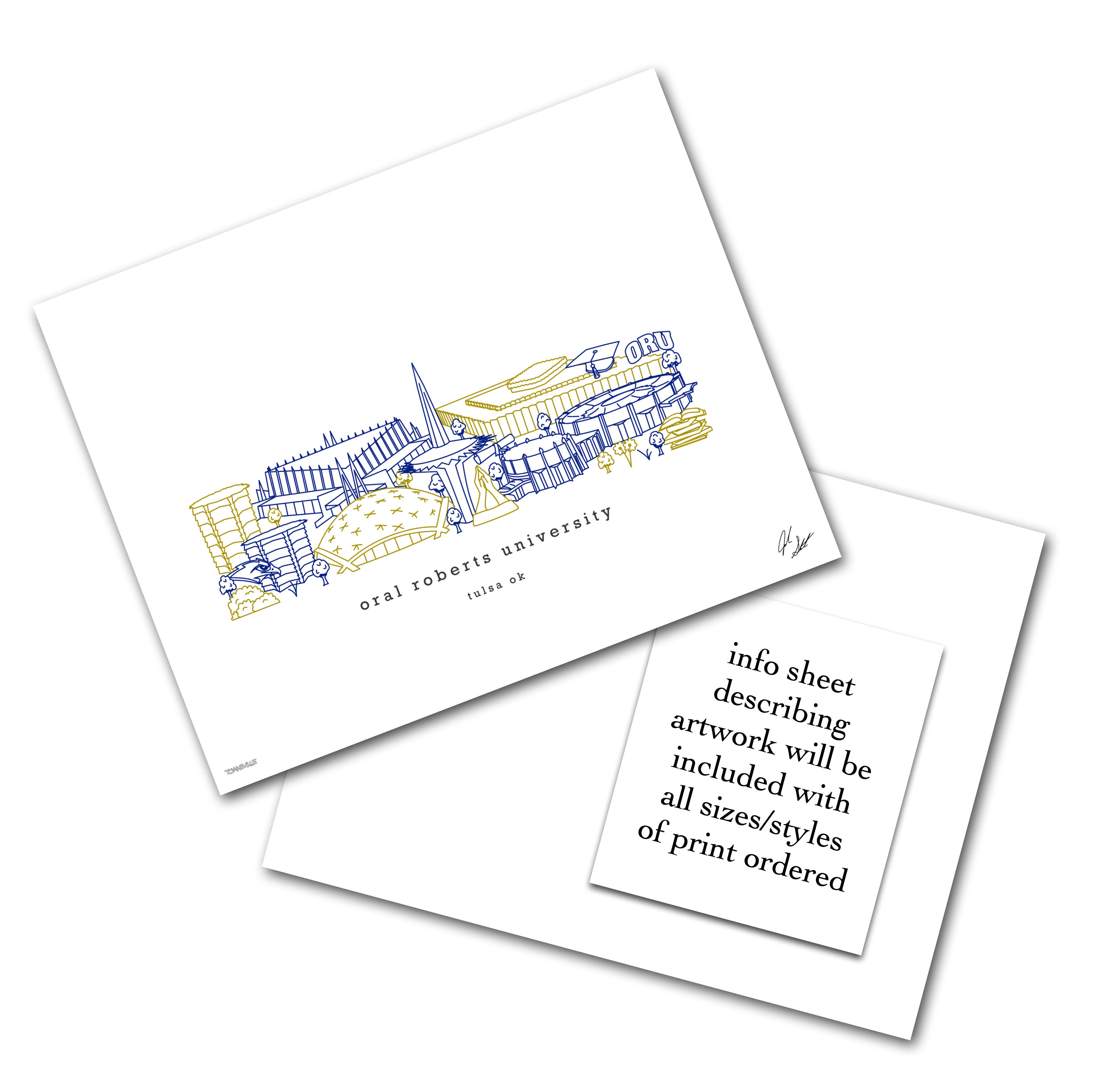 Townsville Art - Vente Affiche d'art - Décoration murale minimaliste de l'université Oral Roberts0