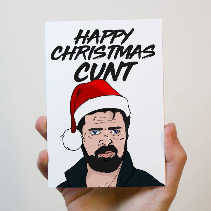 Billy Butcher Christmas Card for wholesale by Freckle and Specs