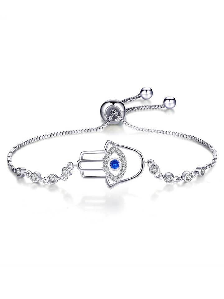 Pulsera de Cobre con Circonita y Palma de Fátima B2783 para venta al por mayor de Ole